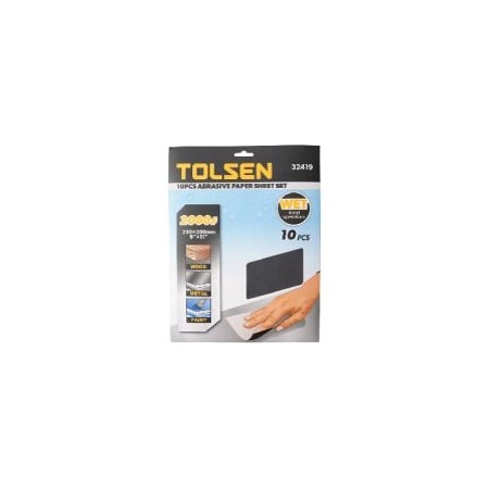 Tolsen Wet Sander Paper 400Grit, 10PK 32412